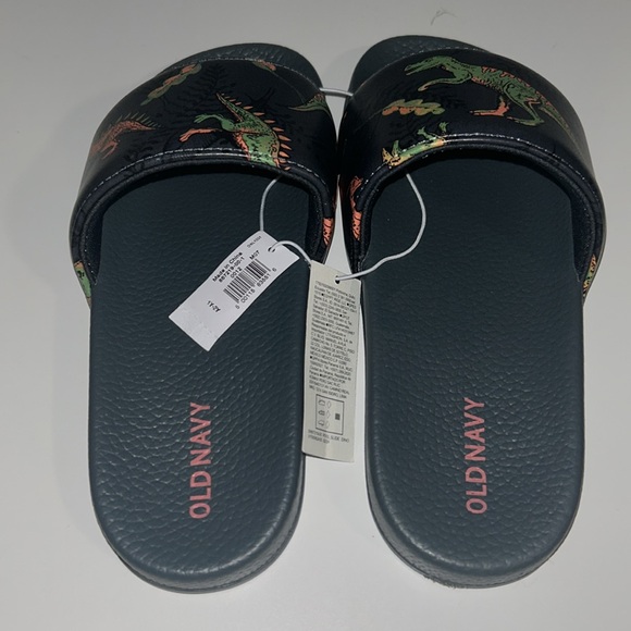 Old Navy Boy’s Gray Dinosaur Summer Slip On Sandals Size 1/2 NWT - Picture 4 of 5
